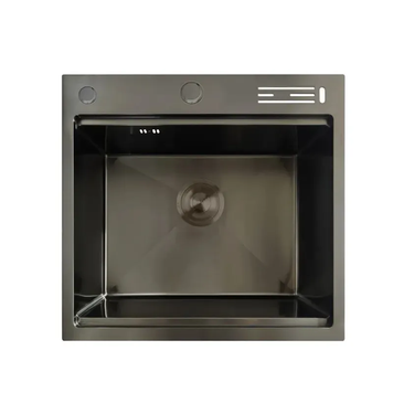 Кухонна інтегрована мийка Mixxus MH5050-SK Nano-Чорний з н.ст.зі сходинкою для сушарки, з підст.під ножі(графіт) (MX1940) MX1940 фото