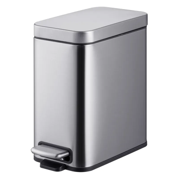 Відро для сміття з плавним закриттям прямокутне Mixxus Premium Quadro-TC0105 SS Color 5л колір нержавійка (MI7062) MI7062 фото
