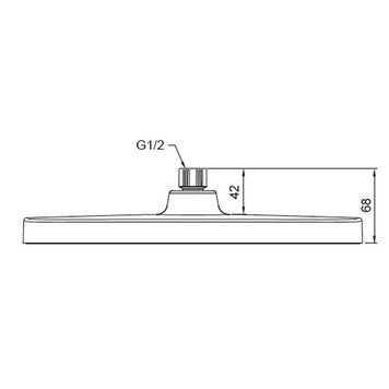 Лійка стельова для душу Koer KP-0402-01-OH 31 см на 20 см Хром Пластик (KR4984) KR4984 фото