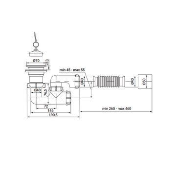 Сифон Zerix Sd-02 для душового піддону з ревізією та випуском (ZX4962) ZX4962 фото
