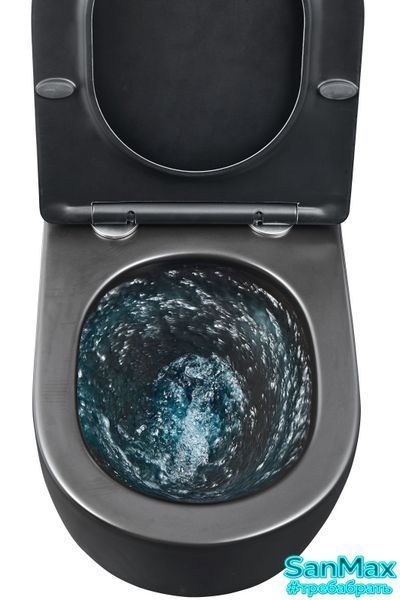 Унітаз підвісний Mixxus Premium Bevel-0301-T3 Чорний 515х355х365mm, система змиву Tornado 3.0 (MP6595) MP6595 фото