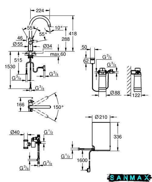 Змішувач і бойлерна система M-розміру Grohe Red II (30083001) 30083001 фото