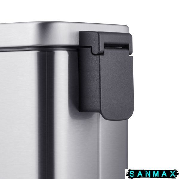 Відро для сміття з плавним закриттям прямокутне Mixxus Premium Quadro-TC0105 SS Color 5л колір нержавійка (MI7062) MI7062 фото