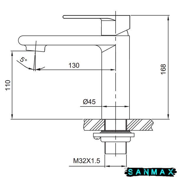 Змішувач для умивальника з нерж. сталі Koer KI-10015-02 (KR4781) KR4781 фото