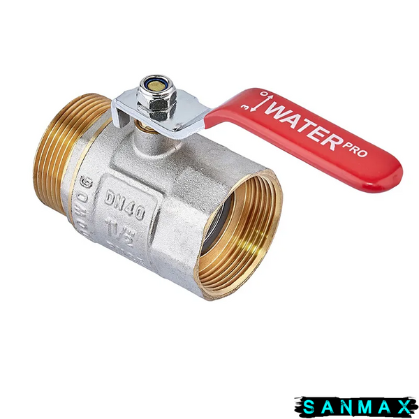 Кран кульовий 1 1/2 РГШ Вода Waterpro Червона ручка (WP0140) WP0140 фото