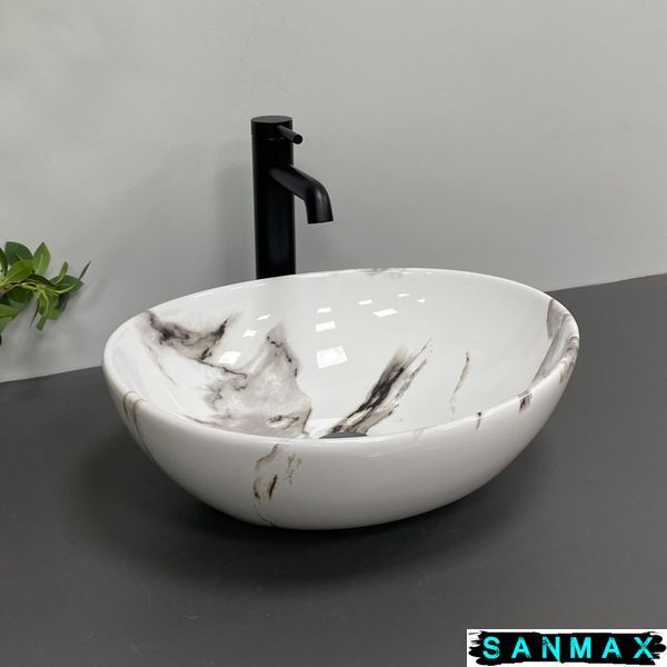 Умивальник накладний Vbi Parma Carrara Глянець VBI-011025 фото