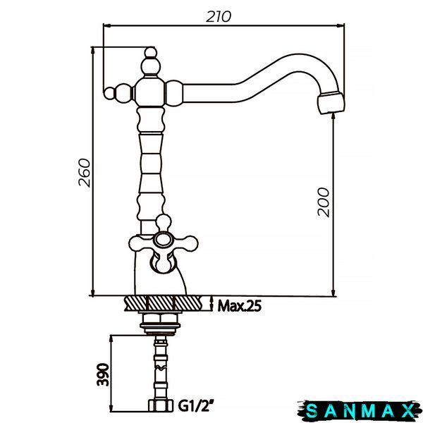 Змішувач для кухні Haiba Dominox 777 (HB0095) HB0095 фото