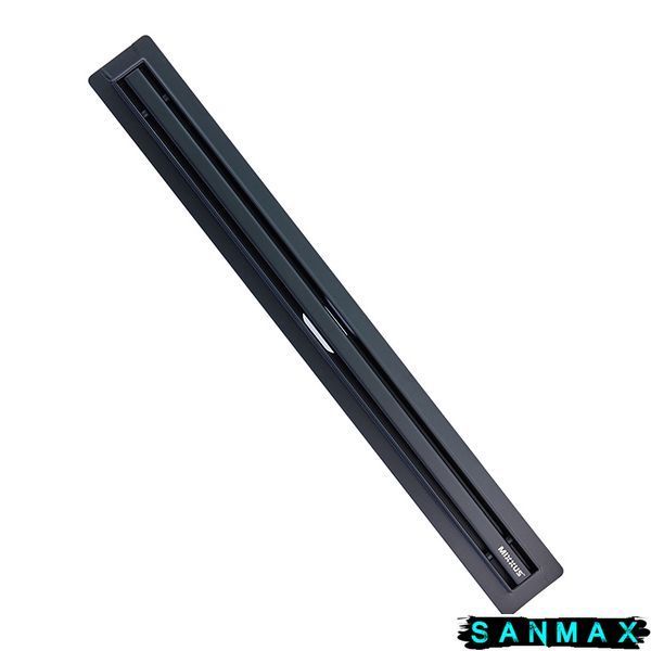 Душовий лінійний трап Mixxus Drain-05-50-Slim Чорний 30x500 із нержавіючої сталі (MI6168) MI6168 фото