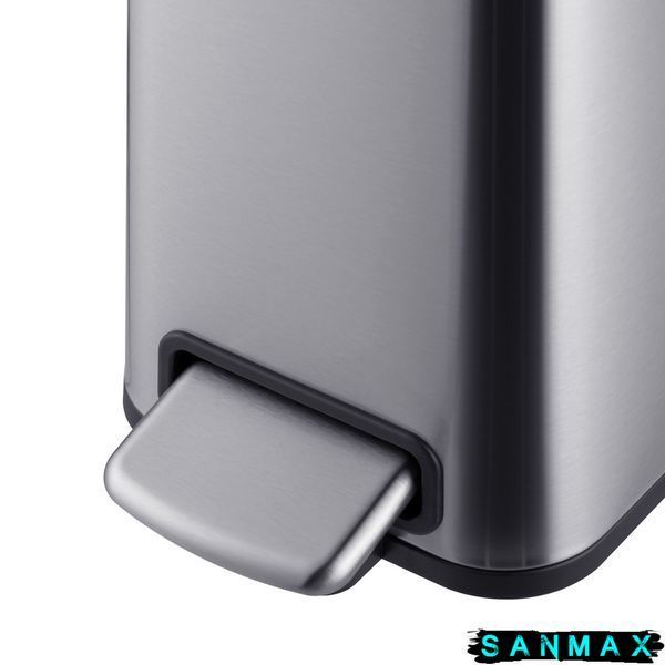 Відро для сміття з плавним закриттям прямокутне Mixxus Premium Quadro-TC0105 SS Color 5л колір нержавійка (MI7062) MI7062 фото