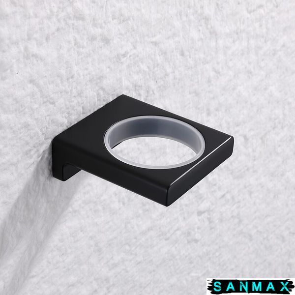 Стакан одинарний настінний Koer AS-0103-05 (скло) колір чорний (KR6162) KR6162 фото