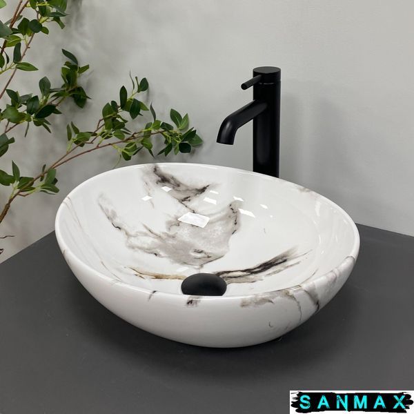 Умивальник накладний Vbi Parma Carrara Глянець VBI-011025 фото