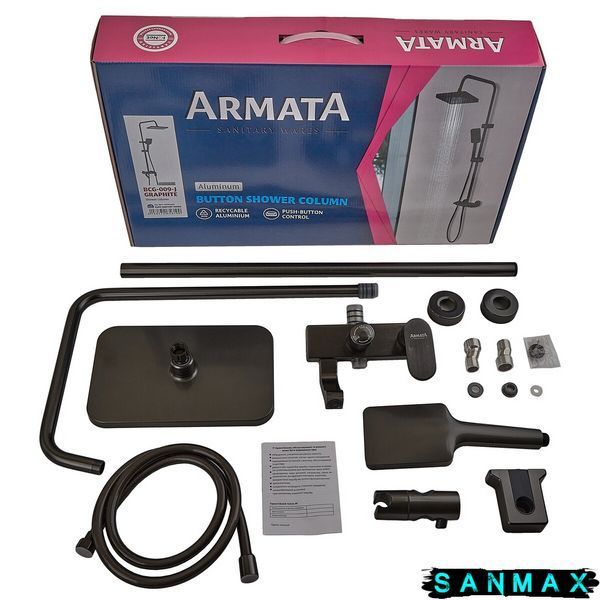 Душова система зі змішувачем Armata Bcg-009-J Чорна (CH6560) CH6560 фото