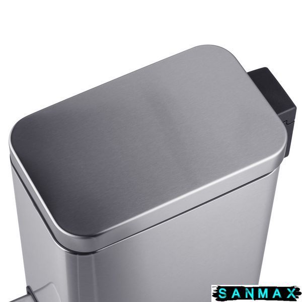 Відро для сміття з плавним закриттям прямокутне Mixxus Premium Quadro-TC0105 SS Color 5л колір нержавійка (MI7062) MI7062 фото