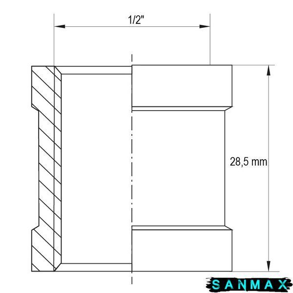 Муфта латунна 1/2 Koer KF.C06.WN (KR3025) KR3025 фото