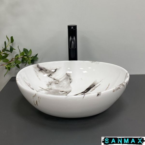 Умивальник накладний Vbi Parma Carrara Глянець VBI-011025 фото