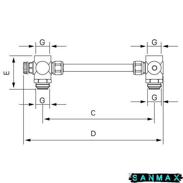 Байпас для колектора Koer KR.1024 - 1'' (без термометра) (KR2924) KR2924 фото