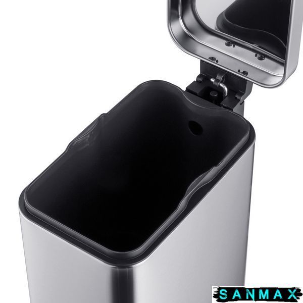 Відро для сміття з плавним закриттям прямокутне Mixxus Premium Quadro-TC0105 SS Color 5л колір нержавійка (MI7062) MI7062 фото