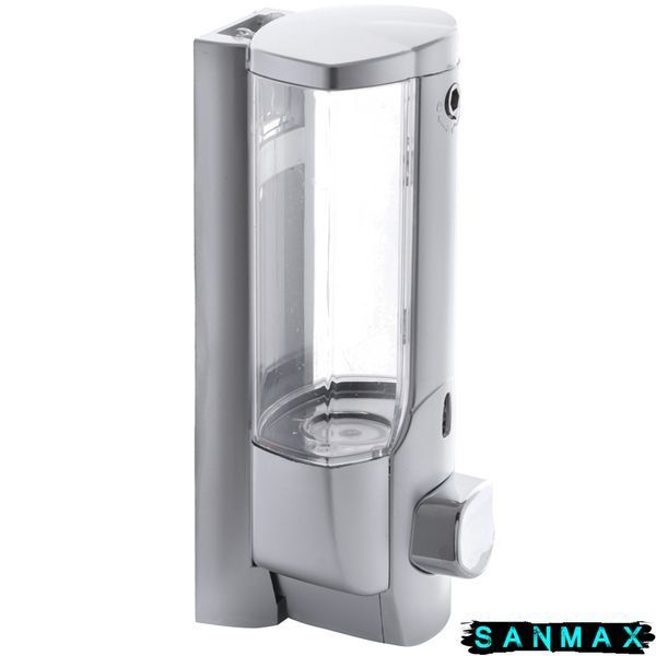 Дозатор для миючого засобу настінний Zerix LR407 Сірий (ZX2718) ZX2718 фото