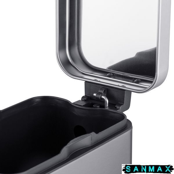 Відро для сміття з плавним закриттям прямокутне Mixxus Premium Quadro-TC0105 SS Color 5л колір нержавійка (MI7062) MI7062 фото