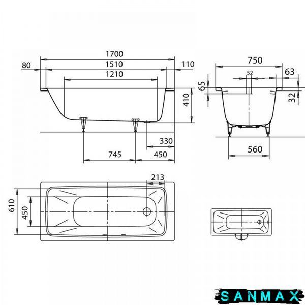 Ванна металева Kaldewei Cayono 170x75 mod 750 275000010001 фото