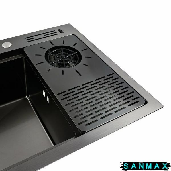 Кухонна інтегрована мийка Kraft HM 7648KH Nano Чорна Decor 7648KHBD фото