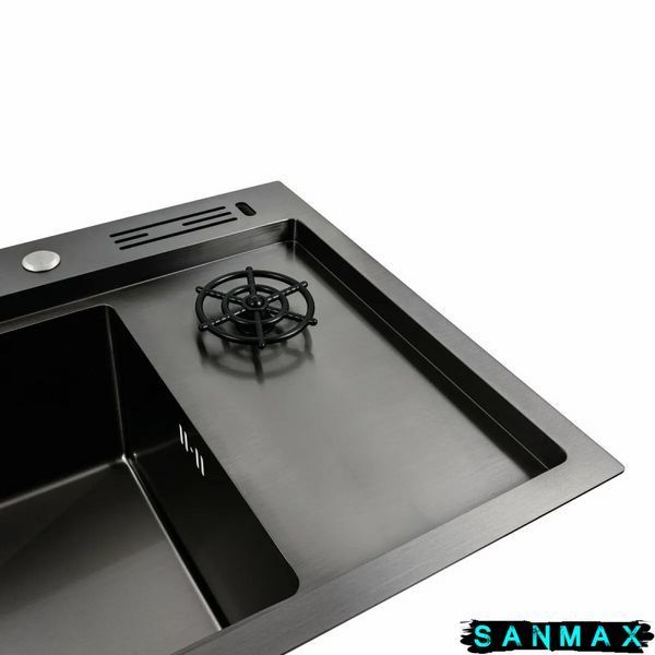 Кухонна інтегрована мийка Kraft HM 7648KH Nano Чорна Decor 7648KHBD фото