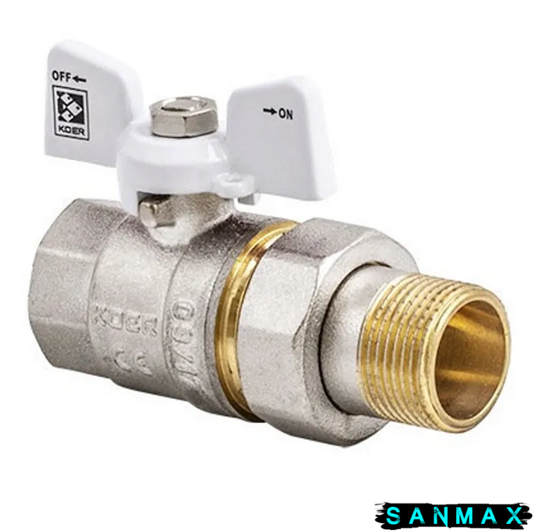 Кран з американкою прямий 3/4 Koer KR.227.W Білий метелик (KR0097) KR0097 фото