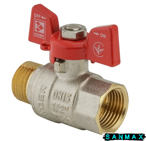 Кран кульовий 1/2 БГШ Вода Koer KR.218 Червоний метелик (KR0034) KR0034 фото