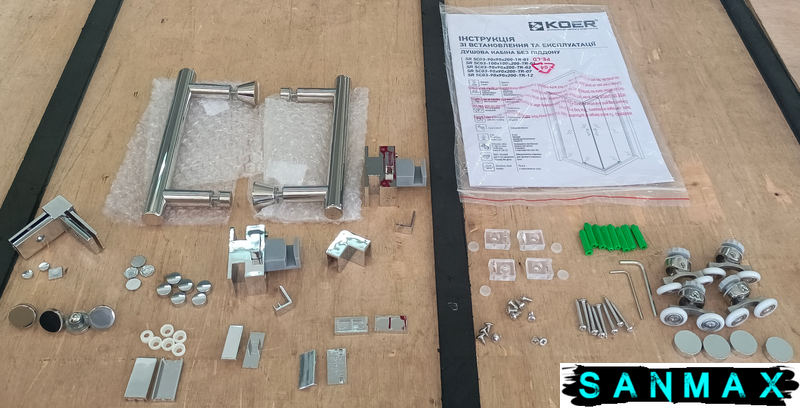 Душова кабіна без піддону Koer SR SC03-100x100x200-TR-01 прозоре скло Easy Clean 6мм, хром (KR5357) KR5357 фото