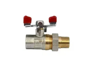 Кран з американкою кутовий 1/2 Waterpro Червоний метелик (WP2895) WP2895 фото