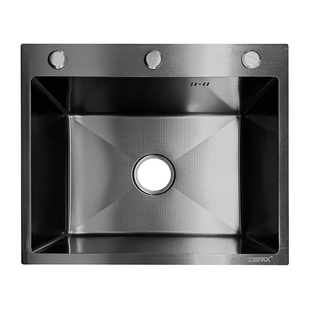 Кухонна інтегрована мийка Zerix ZH5045 (3.0/0.8) Micro Decor Графіт (ZX6169) ZX6169 фото