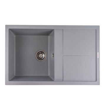 Гранітна мийка для кухні Platinum 7950 Selena матова Сірий металік SP000034929 фото