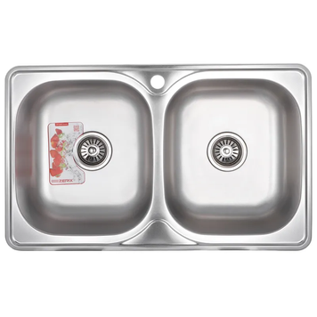 Мийка кухонна врізна Zerix Z7848D-08-180MD Double (micro decor) (ZS0579) ZS0579 фото