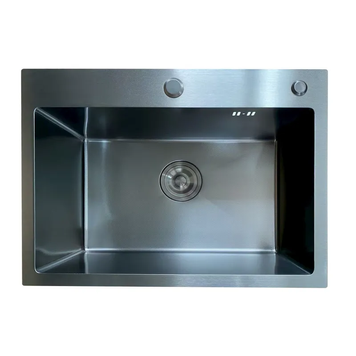 Кухонна інтегрована мийка Mixxus MH5843 Micro Decor Чорний (3.0/0.8) з нерж. сталі (колір чорний) (MI8219) MI8219 фото