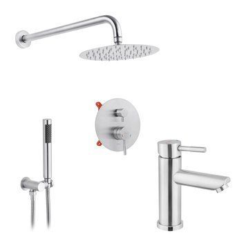 Набор 2 в 1 душова система Kroner Edelstahl Klassisch-ESG082 + змішувач Edelstahl Klassisch-ESG010 CVS30205 фото