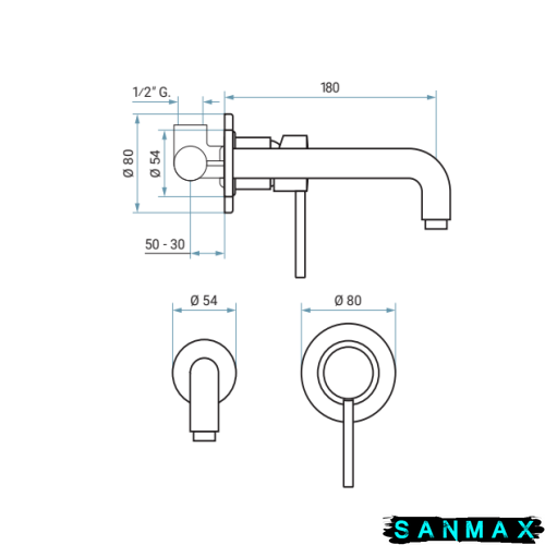 Змішувач для умивальника Emmevi Piper Білий (BIO45055) BIO45055 фото