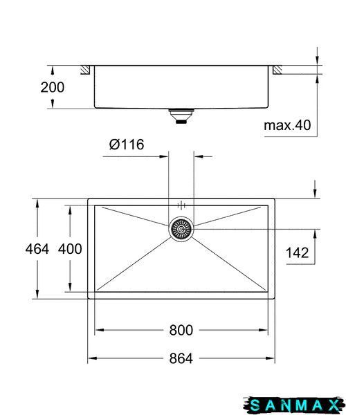Мийка кухонна Grohe EX Sink K700 (80 cm) (31580SD0) 31580SD0 фото