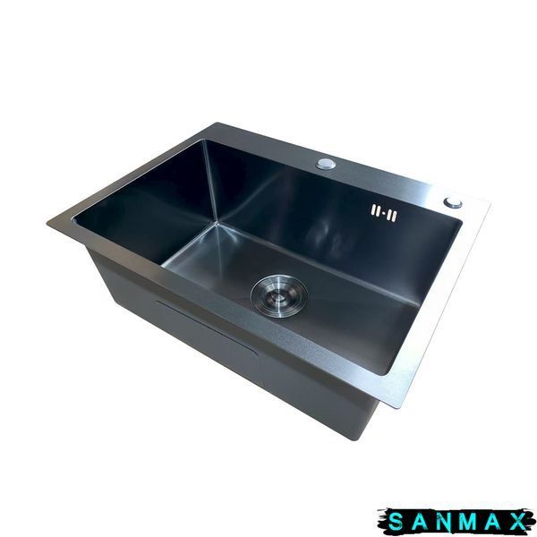 Кухонна інтегрована мийка Mixxus MH5843 Micro Decor Чорний (3.0/0.8) з нерж. сталі (колір чорний) (MI8219) MI8219 фото