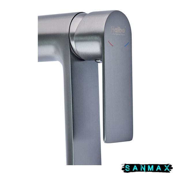 Змішувач для умивальника Haiba Alex 001 Long Графіт (HB3993) HB3993 фото