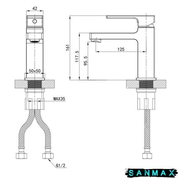 Змішувач для умивальника Mixxus Premium Dante 001 NUT (MI6787) MI6787 фото