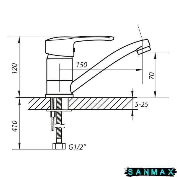 Змішувач для умивальника Zerix Pan-B 279 (ZX0056) ZX0056 фото