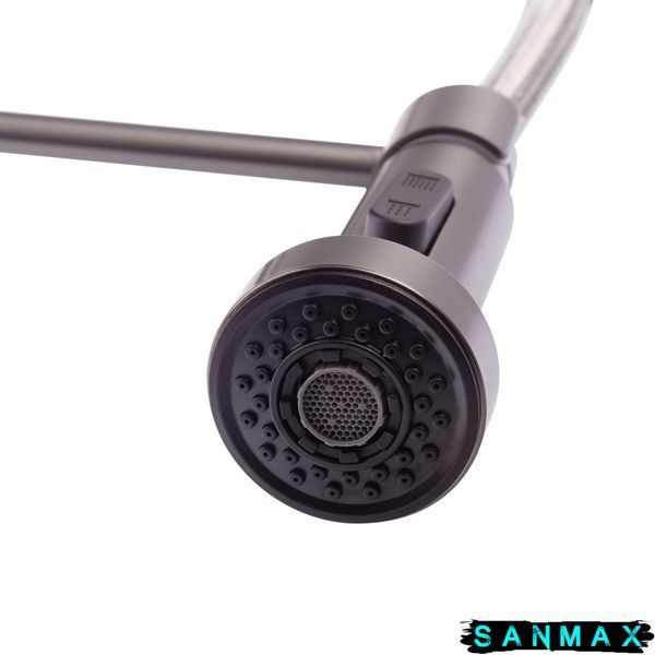 Змішувач для кухні на пружині Mixxus Premium Spring 017 Графіт (MI6952) MI6952 фото