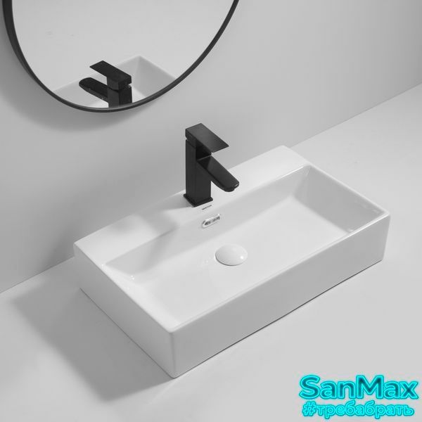 Раковина підвісна Mixxus Premium Quadro-0206 600х360х130mm з отвором під змішувач та переливом (MP6509) MP6509 фото