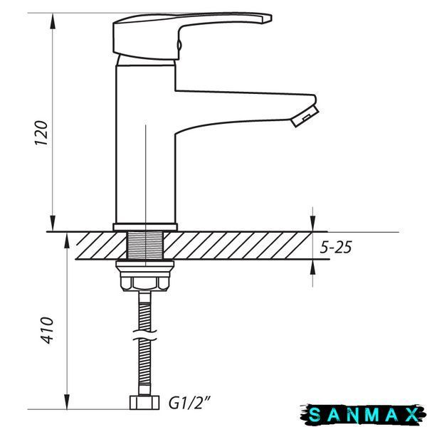 Змішувач для умивальника Zerix Pud1 146 білий (ZX2797) ZX2797 фото