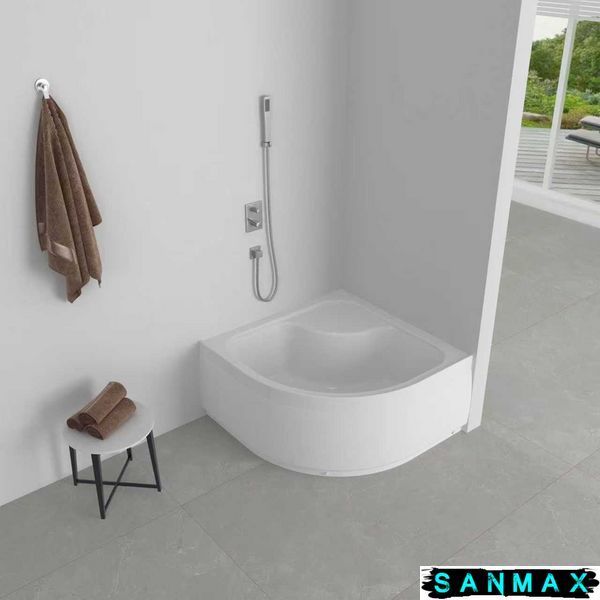 Душовий піддон високий Mixxus Strong ST01-90x90x40 з сифоном напівкруглий діаметр зливу 52 мм (MI8160) MI8160 фото