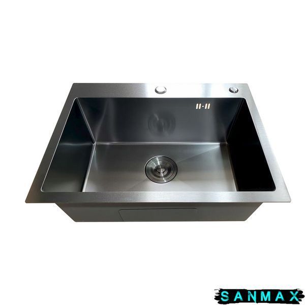 Кухонна інтегрована мийка Mixxus MH5843 Micro Decor Чорний (3.0/0.8) з нерж. сталі (колір чорний) (MI8219) MI8219 фото