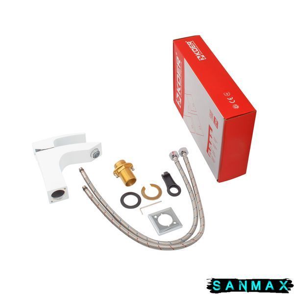 Змішувач для умивальника Koer KB-10007-04 Хром Білий (KR5149) KR5149 фото