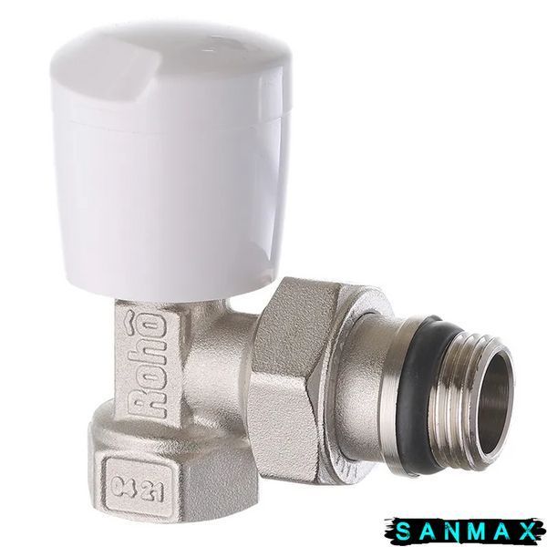 Кран радіаторний Roho 1/2" кутовий з ручкой R5551-050 (АНТИПРОТІКАННЯ) (15/60) RO0129 фото
