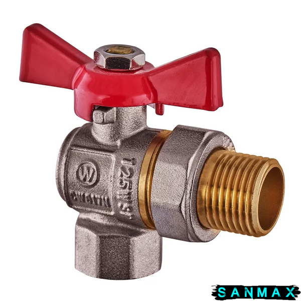 Кран з американкою кутовий 1/2 Waterpro Червоний метелик (WP2895) WP2895 фото