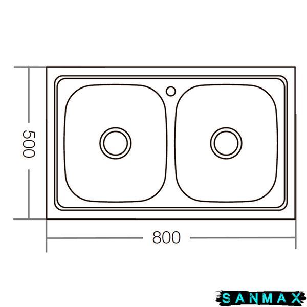 Мийка кухонна накладна подвійна Zerix Z8050D-08-180E (satin) (ZM0569) ZM0569 фото